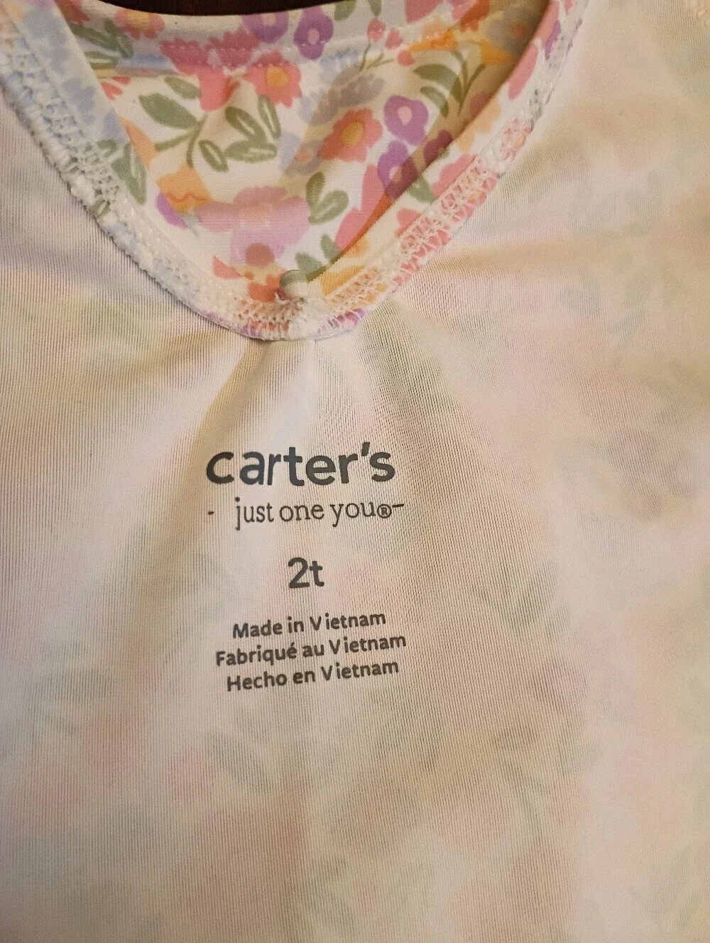 Carter’s Just One You 2T Floral Two Piece Swimsuit Tod Girls Pink Puff Sleeve